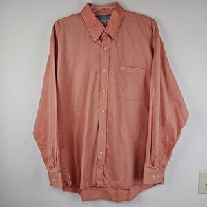 Silver Mesa Men’s Western Button Down Shirt 2XL Salmon Pink Long Sleeve Cotton